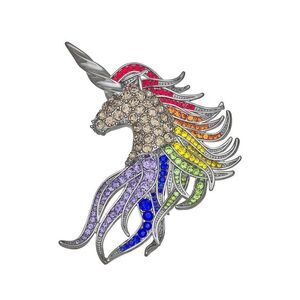 Simply Vera Vera Wang Colorful Unicorn Brooch with Rhinestones.